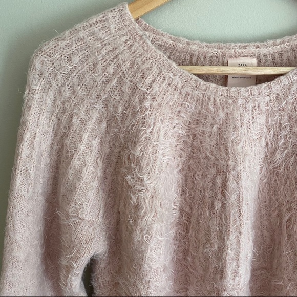 ZARA Blush Pink Soft Fuzzy Oversized Sweater - Picture 5 of 5